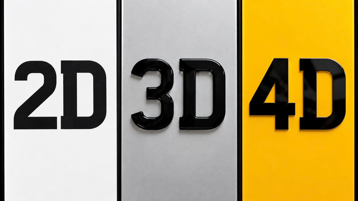 What is the difference between Printed, 3D & 4D UK number plates?